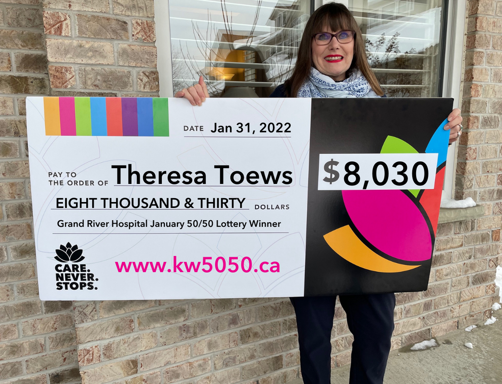 Meet Theresa, our January 50/50 Lottery Winner!