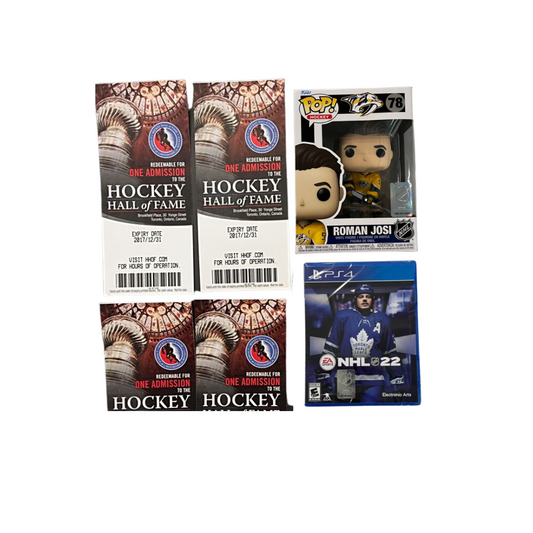 Hockey Hall of Fame Passes x4 + NHLPA Bundle (1 NHL video game, 1 NHL funko)
