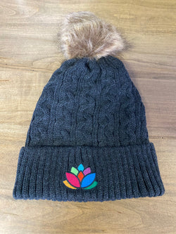 Image of Cuff Toque with Faux Fur PomPom